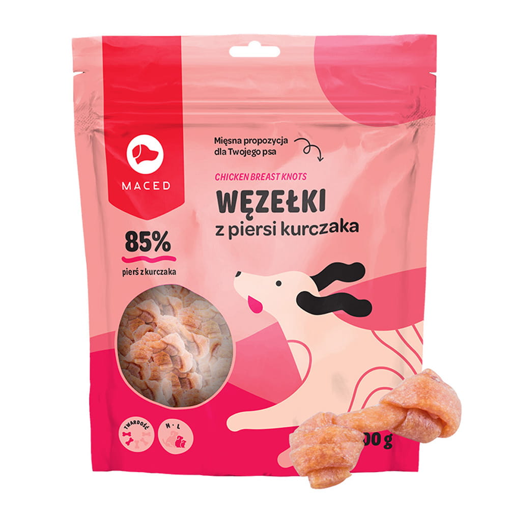 Maced przysmak psa miękki węzeł kurczak 6cm 500g